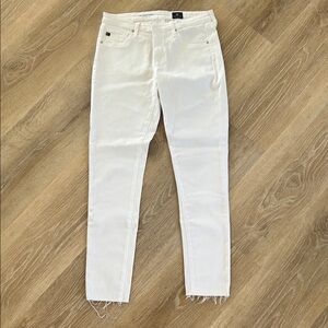 AG Adriano Goldschmied White Super Skinny Ankle Jeans